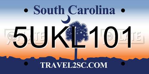 5UKL101 South Carolina License Plate