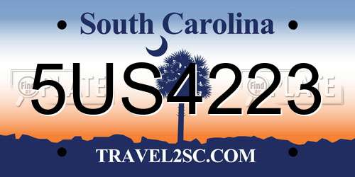 5US4223 South Carolina License Plate