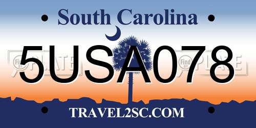 5USA078 South Carolina License Plate