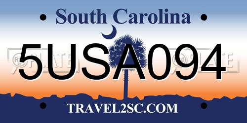 5USA094 South Carolina License Plate