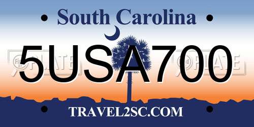5USA700 South Carolina License Plate