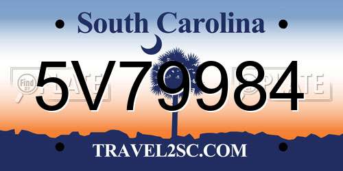 5V79984 South Carolina License Plate