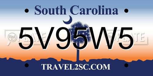 5V95W5 South Carolina License Plate