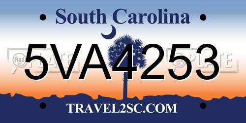 5VA4253 South Carolina License Plate