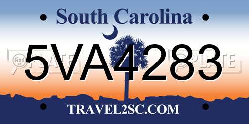5VA4283 South Carolina License Plate