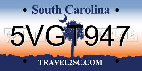 5VGT947 South Carolina License Plate