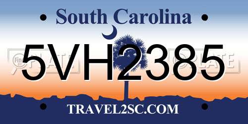 5VH2385 South Carolina License Plate