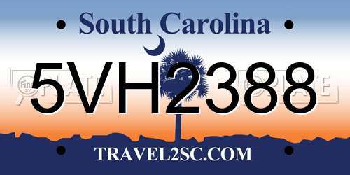 5VH2388 South Carolina License Plate