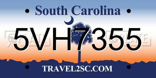 5VH7355 South Carolina License Plate