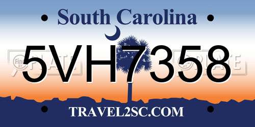 5VH7358 South Carolina License Plate