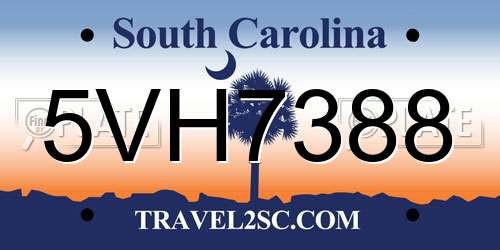 5VH7388 South Carolina License Plate