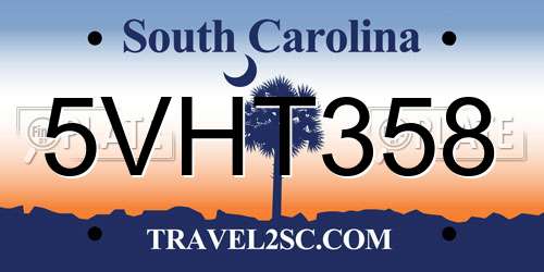 5VHT358 South Carolina License Plate