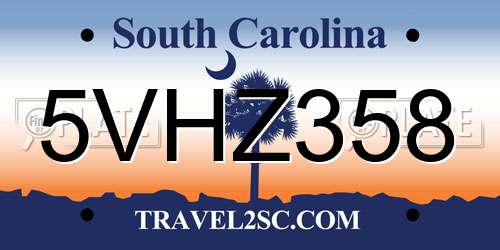 5VHZ358 South Carolina License Plate