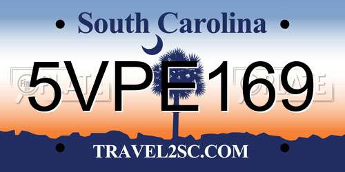 5VPE169 South Carolina License Plate