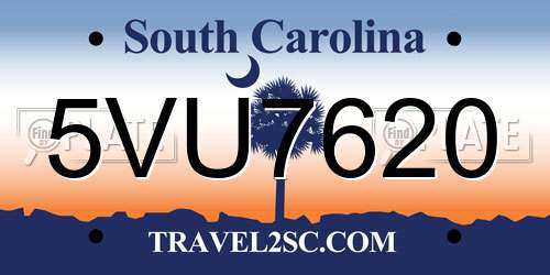 5VU7620 South Carolina License Plate
