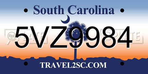 5VZ9984 South Carolina License Plate