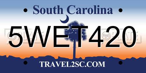 5WET420 South Carolina License Plate