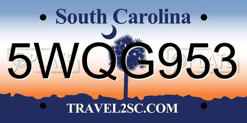 5WQG953 South Carolina License Plate