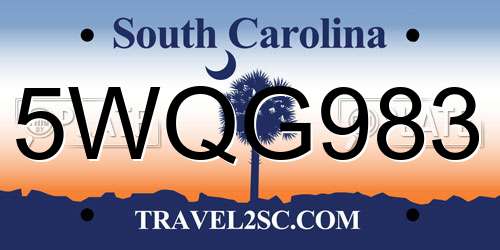 5WQG983 South Carolina License Plate