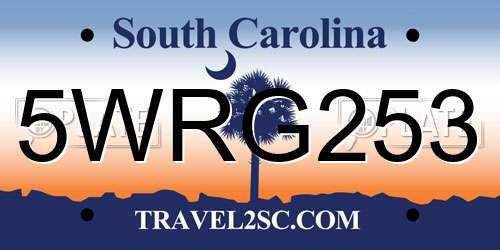 5WRG253 South Carolina License Plate