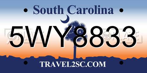 5WY8833 South Carolina License Plate