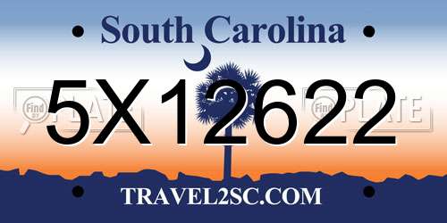5X12622 South Carolina License Plate