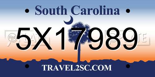 5X17989 South Carolina License Plate