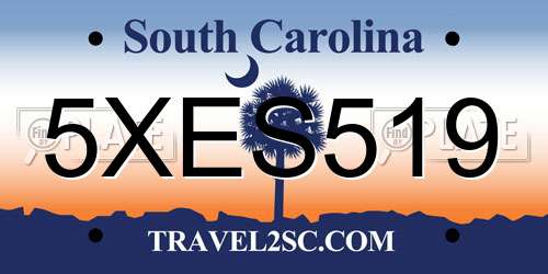 5XES519 South Carolina License Plate