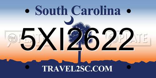 5XI2622 South Carolina License Plate