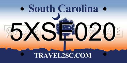 5XSE020 South Carolina License Plate