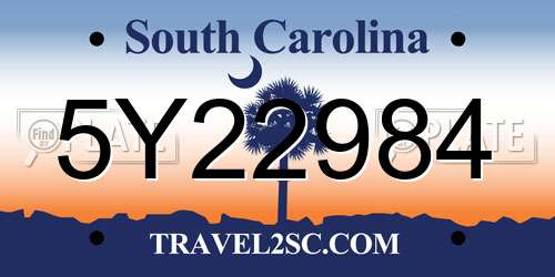 5Y22984 South Carolina License Plate
