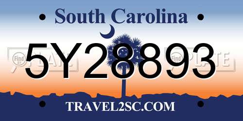 5Y28893 South Carolina License Plate