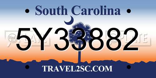 5Y33882 South Carolina License Plate