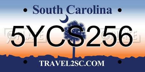 5YCS256 South Carolina License Plate
