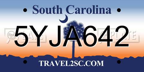 5YJA642 South Carolina License Plate