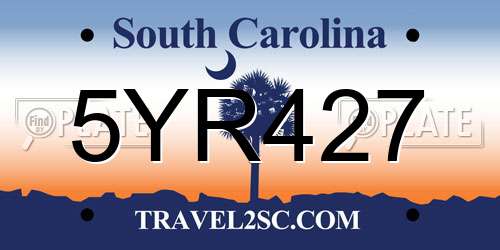 5YR427 South Carolina License Plate