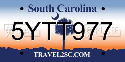 5YTT977 South Carolina License Plate