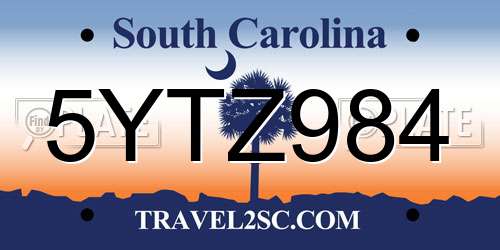 5YTZ984 South Carolina License Plate