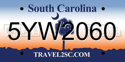 5YW2060 South Carolina License Plate