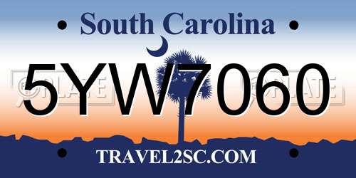 5YW7060 South Carolina License Plate