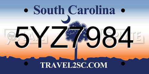 5YZ7984 South Carolina License Plate