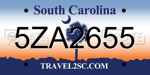 5ZA2655 South Carolina License Plate