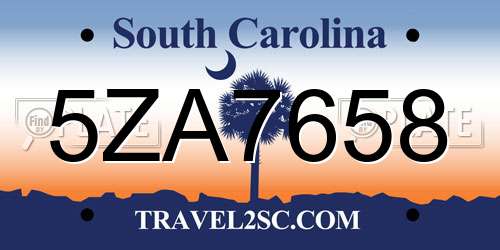 5ZA7658 South Carolina License Plate