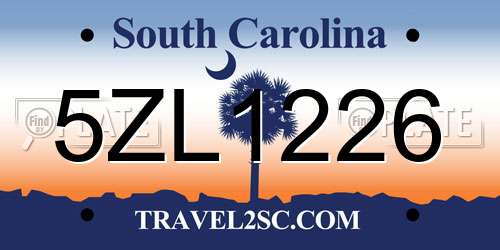 5ZL1226 South Carolina License Plate