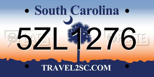 5ZL1276 South Carolina License Plate