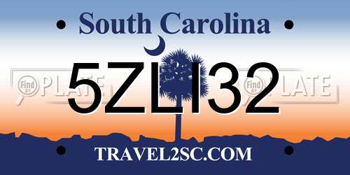 5ZLI32 South Carolina License Plate