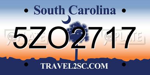 5ZO2717 South Carolina License Plate