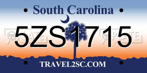 5ZS1715 South Carolina License Plate