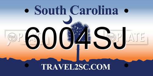 6004SJ South Carolina License Plate