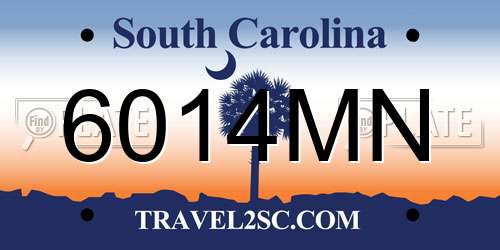 6014MN South Carolina License Plate